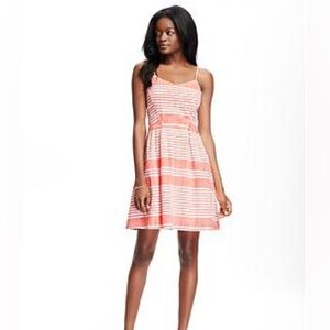 Old Navy, size L, Striped orange and white Sundress, 100% cotton